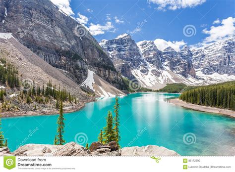 Lac Moraine En Parc National De Banff Canadien Les Rocheuses Canada