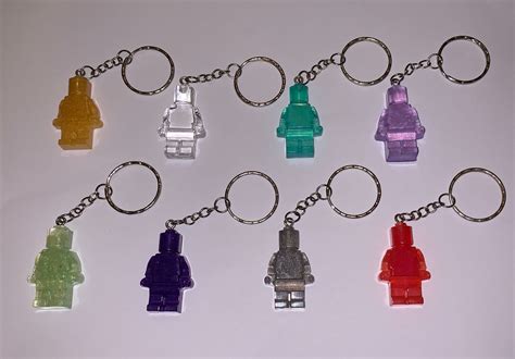 Lego Man Keyringkeychain Personalised Colours Etsy