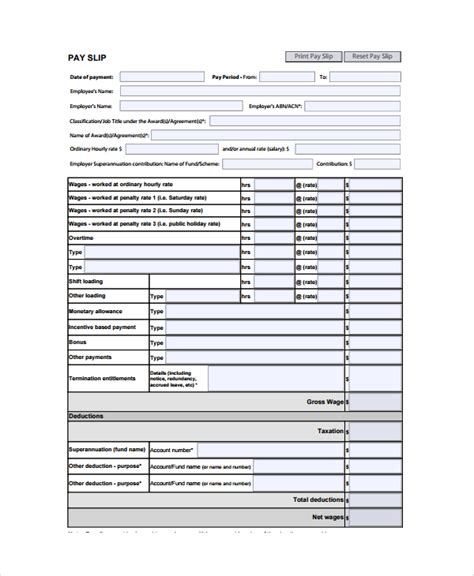 Blank Payslip Template The Best Template Example