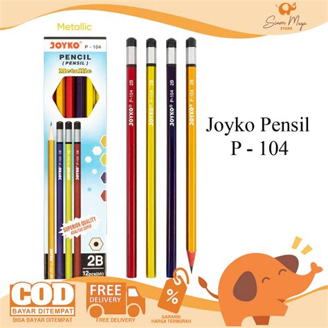 Jual Dijual Lusinan Joyko Pensil 2b P 104 Metalic Pensil 2b 1 Box Isi