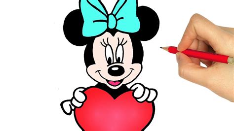 How To Draw Minnie Mouse Easy Step By Step Disney Drawings Cute Drawings