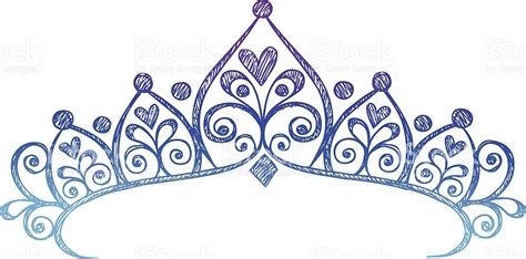 Vector Illustration Of Hand Drawn Sketchy Princess Tiara Crown