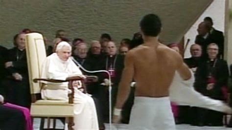 Acrobats Go Topless For Pope Benedict Video ABC News