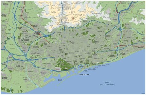 Barcelona Vector Maps Illustrator Eps Files Mapas Mexico