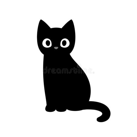 Cute Black Cat Smiling Kitten Head Face Pink Ears Cheeks Kawaii