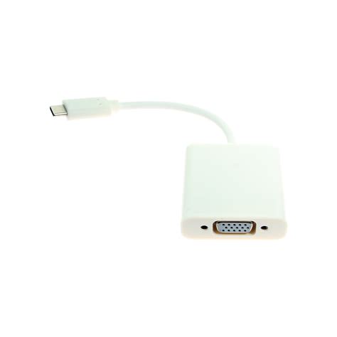 Usb C To Vga Female Adapter 6 Inches White Coolgear