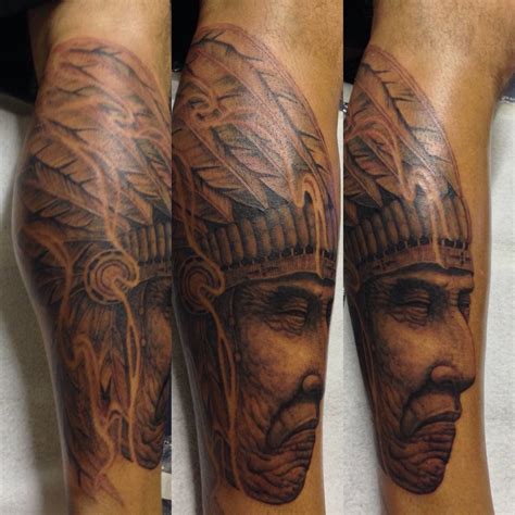 metalmediumtattoo custom chief indian head tattoo indian chief indian custom tattoos dark art