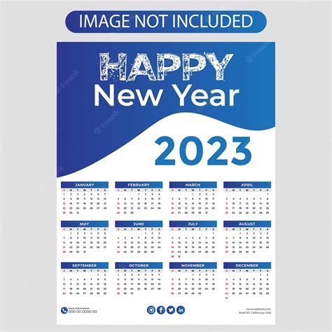 Premium Vector 2023 New Year Modern Colorful Business Wall Calendar
