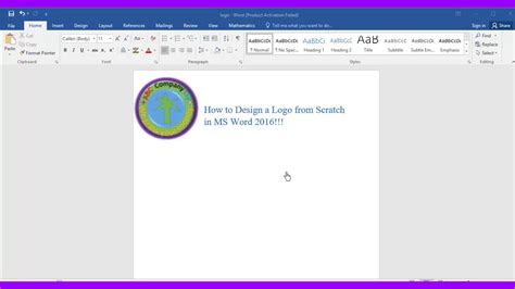 How To Design A Logo In Microsoft Word 2016 Youtube