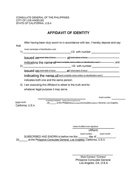 Affidavit Of Identity