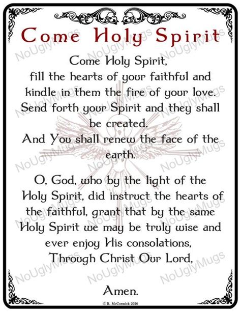 Digital Download Come Holy Spirit Prayer Etsy Holy Spirit Prayer