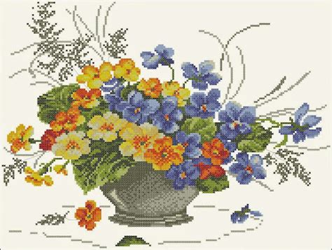 Spring Flower Pattern Counted Cross Stitch Patterns And Charts