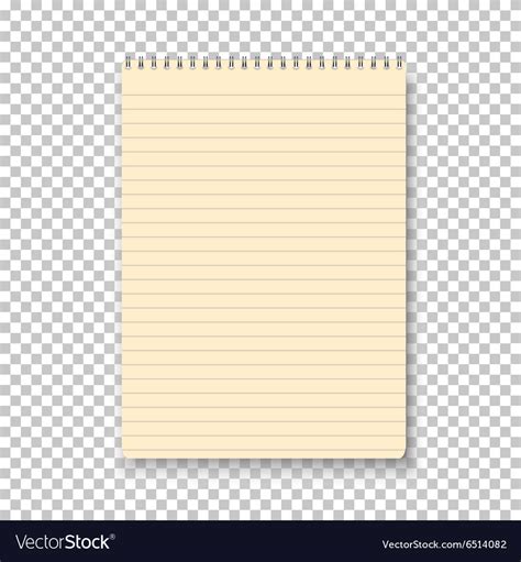 Photorealistic Yellow Notepad Isolated On Vector Image