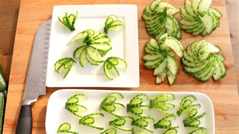 Josephines Recipes How To Make Cucumber Swirl Flower Vegetable
