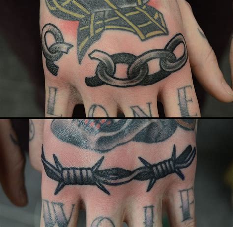 Philip Yarnell Chain Tattoo Knuckle Tattoos Traditional Hand Tattoo