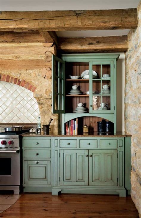 Fabric backed open kitchen cabinets. 27 Best Rustic Kitchen Cabinet Ideas and Designs for 2017