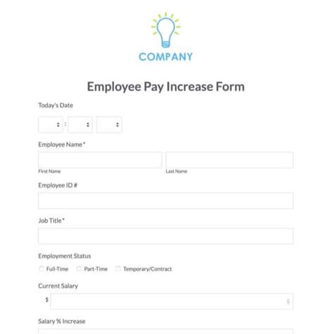 Employee Pay Increase Form Template Employee Raise Form Formstack
