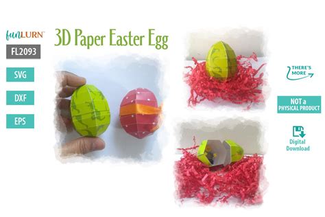 3D Paper Easter Eggs SVG, they can be opened like plastic Easter eggs