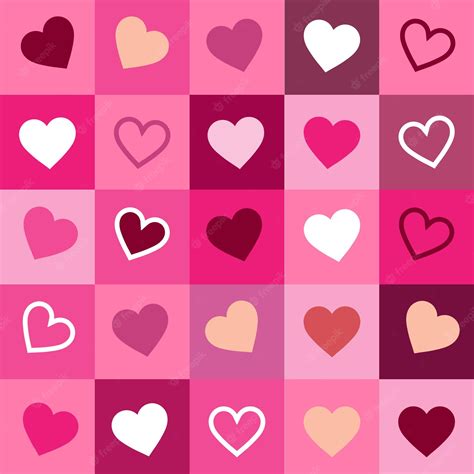 Premium Vector Heart Pattern Pink Colorful Many Shade Color Heart