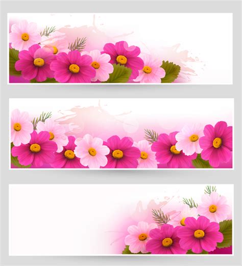 Download Flower with grunge vector banner free download