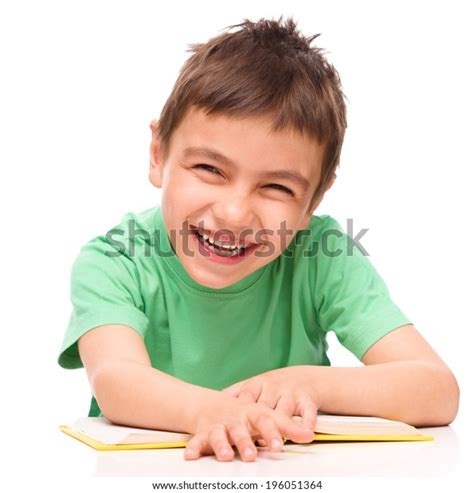 Cute Little Boy Reading Book Isolated Stock Photo 196051364 Shutterstock