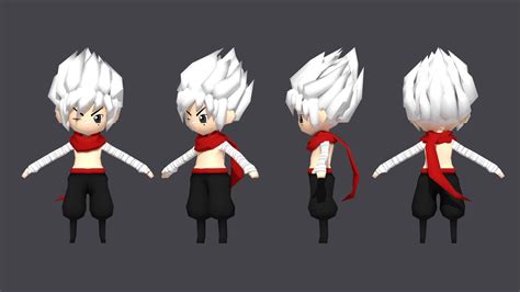 3d Model Rigged Low Poly Chibi Rouge Ninja Character