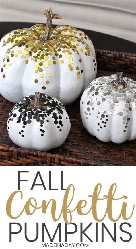 Diy Confetti Pumpkins For Fall Decor Add Confetti To Pumpkins To Add