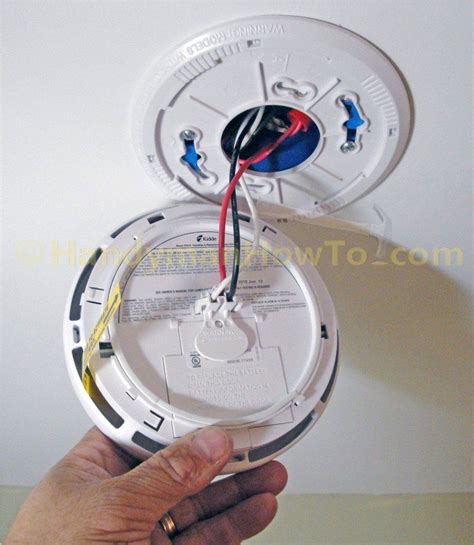 Since a smoke alarm and mounting box weigh less than 20 pounds combined, you can install them to the panel with swing tabs. How to Install a Hardwired Smoke Alarm - Ceiling Wiring ...