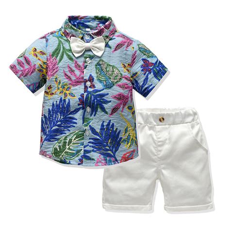 2019 Summer Baby Boys Gentleman Clothing Boys Clothes Bow Shirt