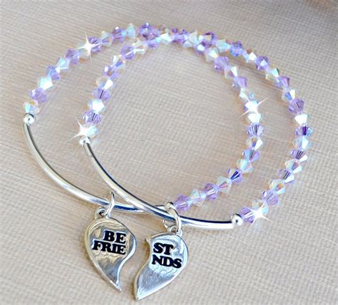 Swarovski Crystal Best Friend Charm Bracelets By Heartofgems