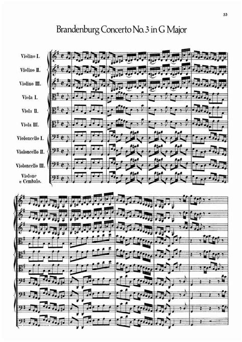 Bach Johann Sebastian Brandenburg Concerto No 3 In G Major Bwv 1048