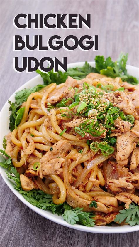 Although i don't eat it very often, it's one this chicken bulgogi recipe is a mix of three recipes i found online. Chicken Bulgogi Udon Noodles Recipe & Video - Seonkyoung ...