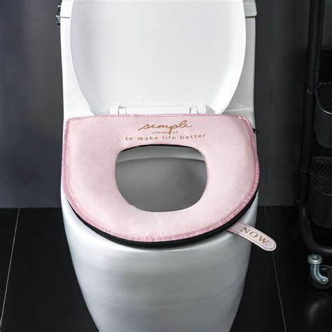 Bathroom Velvet Toilet Seat Closestool Washable Soft Warmer Mat Lid Pad