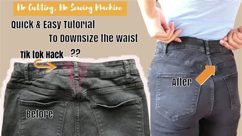 Diy How To Take In The Waist Of Your Jeans Easy Way How To Downsize