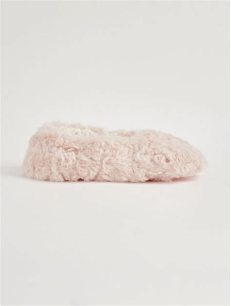 Pink Faux Fur Slippers Women George At Asda