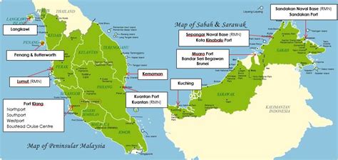 Map Of Malaysia Ports Maps Of The World