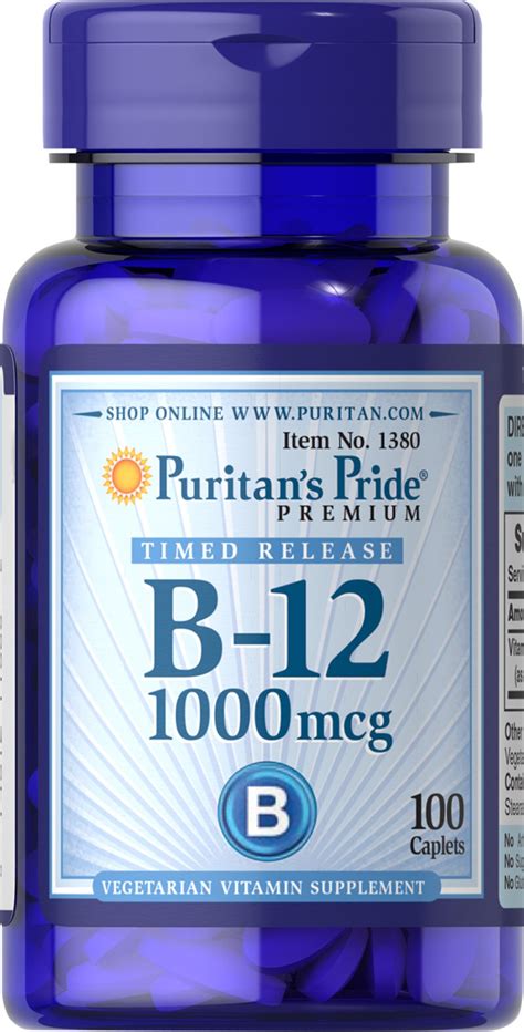 Vitamins & supplements letter vitamins vitamin b vitamin b12. Vitamin B-12 1000 mcg Timed Release 100 Caplets | Vitamin ...
