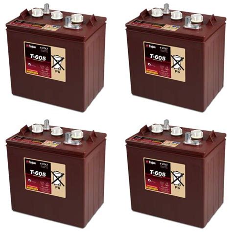 Trojan T 605 6v 210ah Flooded Lead Acid Gc2 Deep Cycle Battery X4