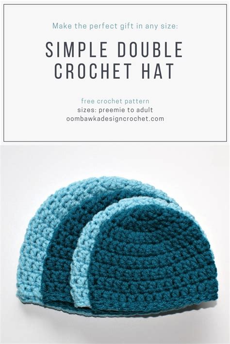 Gray super chunky stripe throw crocheted blanket pattern Simple Double Crochet Hat Pattern. • Oombawka Design Crochet
