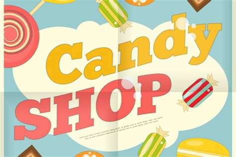 Candy Shop Flyers Free Template Designtube Creative Design Content