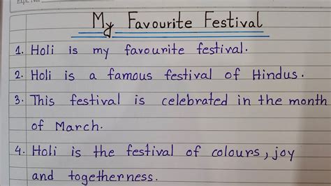 10 Lines Essay On My Favourite Festival My Favourite Festival Holi In