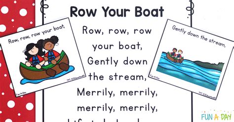 Row Row Row Your Boat Printable Poem Fun A Day