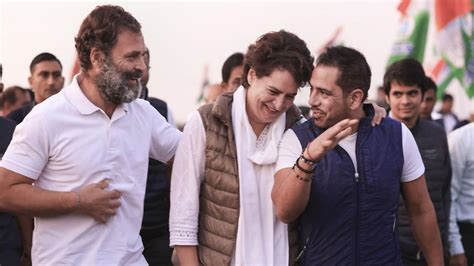 In Photos Priyanka Gandhi Vadra Sachin Pilot Join Bharat Jodo Yatra In Madhya Pradesh