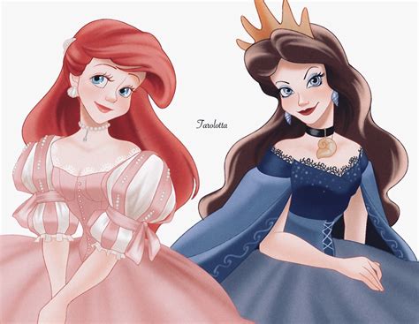 Ariel And Vanessa As Very Beautiful Princesses From The Little Mermaid Princesa Ariel Da Disney