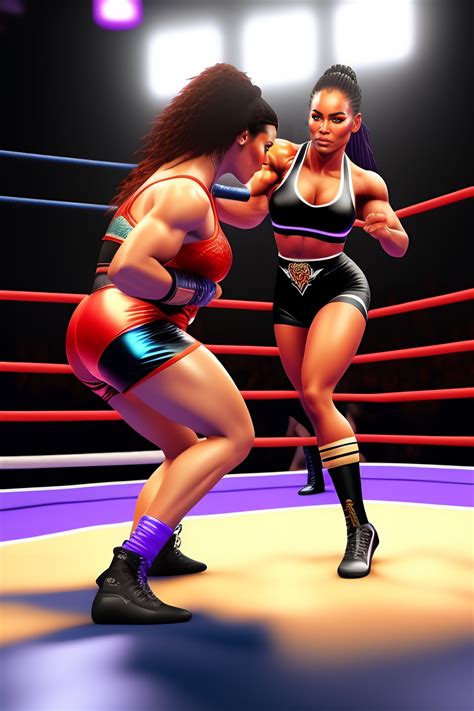 Lexica - A woman wrestling with another woman in a wrestling ring
