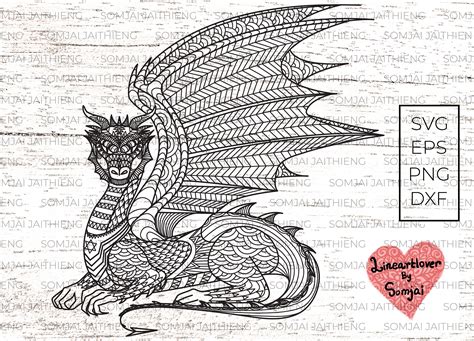 Dragon Svg / Dragon Mandala Svg / Zentangle Svg / Mandala Svg | Etsy in