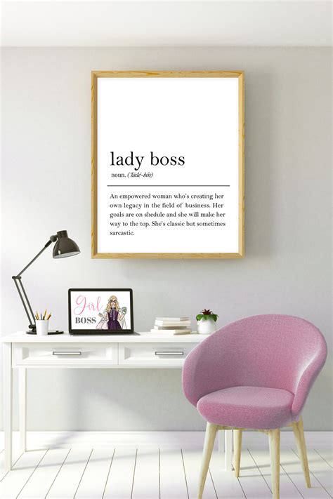 Lady Boss Definition Prints Wall Art Decorate Your Home With Etsy