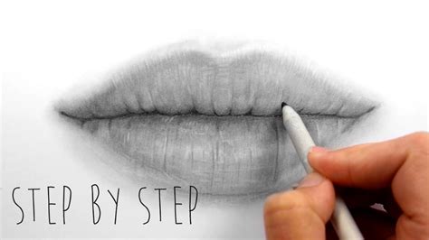 Thin, plump, wide, narrow and. Step by Step | How to draw shade realistic lips with ...