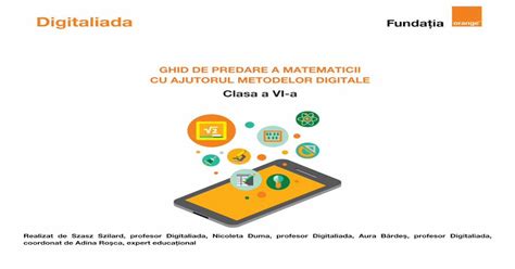 Pdf Clasa A Vi A Digitaliadaro · Ghid De Predare A Matematicii Cu