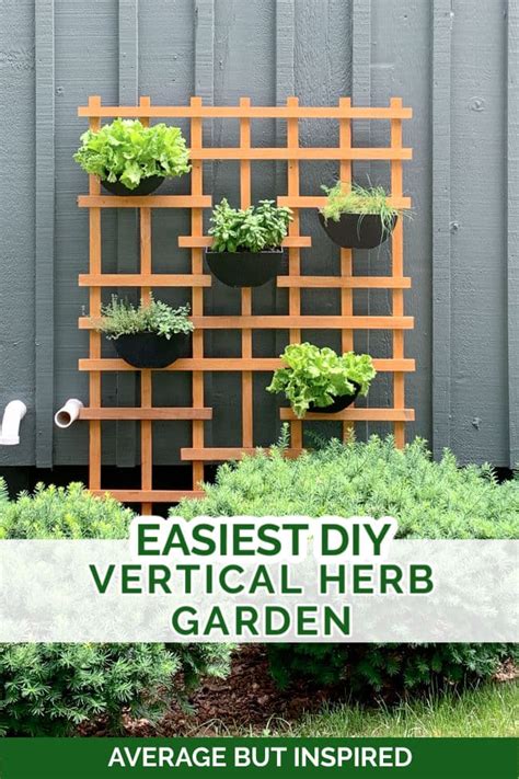 Easy Diy Vertical Herb Garden Average But Inspired